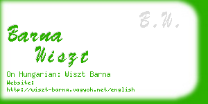 barna wiszt business card